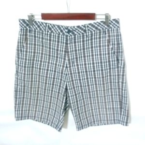 Ashworth M Mens Gray Tan Blue Plaid Golf Shorts